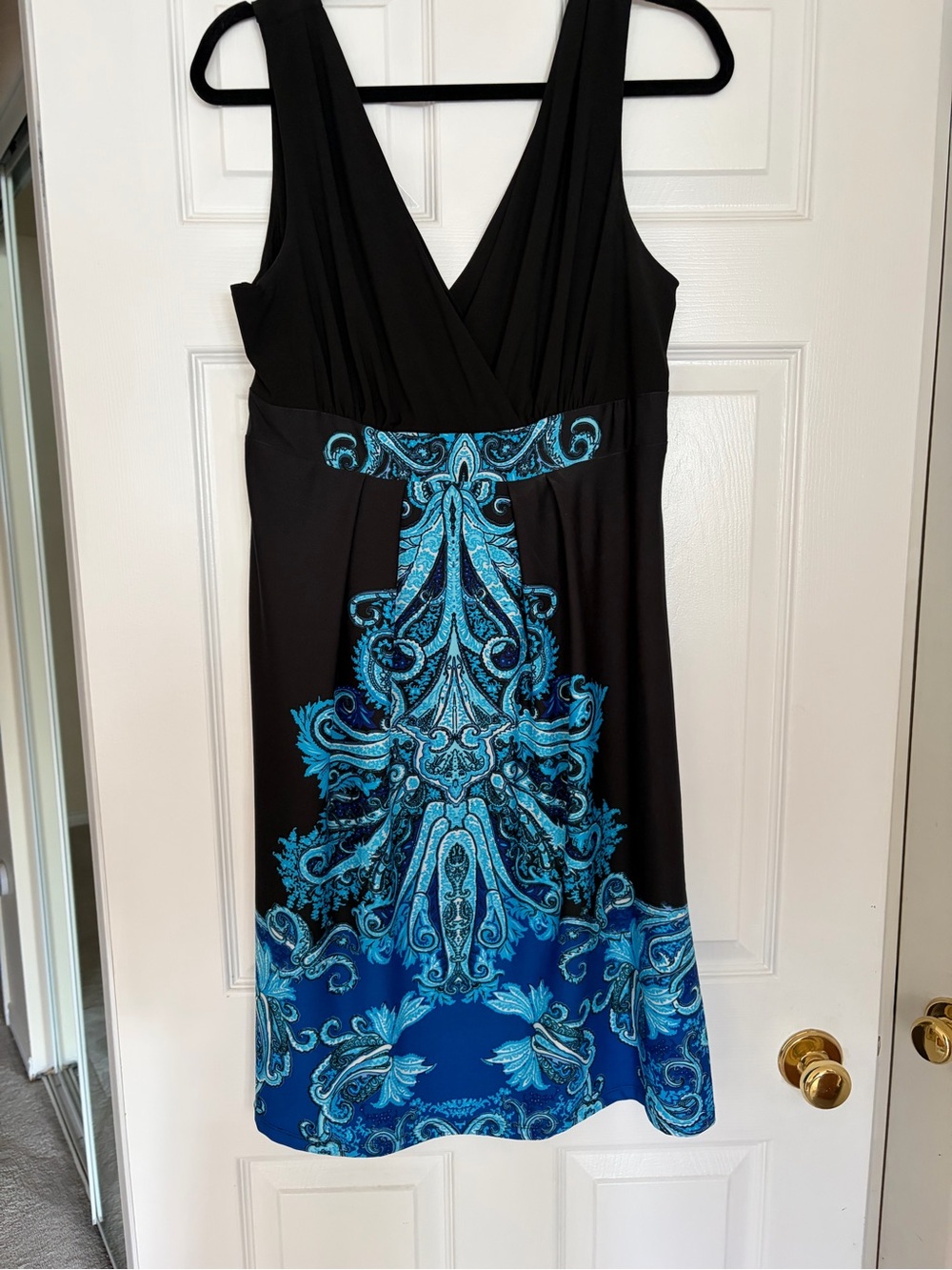 Ricki's Black Dress with Blue Paisley Accent